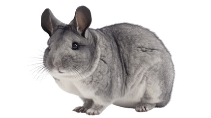 Chinchilla isolated on transparent background created with generative AI technology