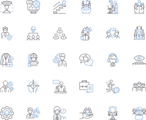 Business line icons collection. Entrepreneurship , Profit , Market , Sustainability , Expansion , Branding , Innovation vector and linear illustration. Sales ,Strategy ,Finance outline Generative AI