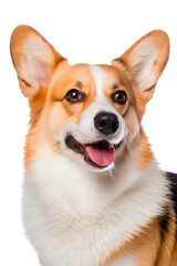 Portrait of Corgi dog on a transparent background. Generative AI	
