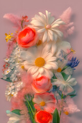 Obraz na płótnie Canvas Flower bouquet dreamy composition. Generative AI