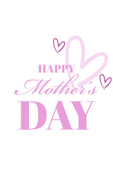 Happy Mothers Day text / Concept for Mother's Day with lettering and hearts or flowers / Vector illustration / Muttertag / Isolated Mothers day text 
