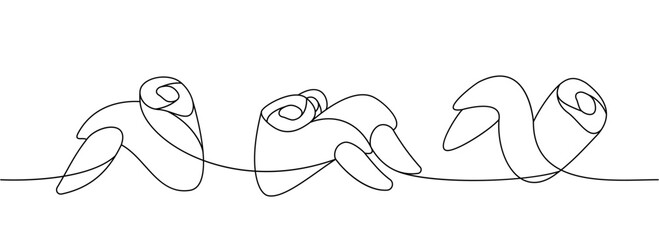 Chicken wings set one line continuous drawing. Chicken meat continuous one line illustration. Vector minimalist linear illustration.