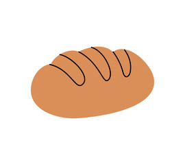 Wheat bread icon. Bakery pastry products silhouette. Vector illustration.