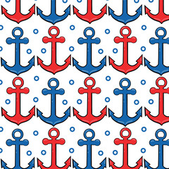 Fototapeta na wymiar Kids vector seamless pattern with nautical symbols. Marine pattern. Can be used for wallpapers, pattern fills, web page backgrounds, surface textures, textile, wrapping.