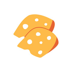 Pieces of cheese icon. Cheese products silhouette. Vector illustration.