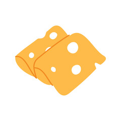 Pieces of sliced cheese icon. Cheese products silhouette. Vector illustration.