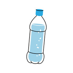 Plastic bottle icon. Empty glass or plastic bottle silhouette. Vector illustration.