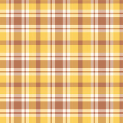 Yellow and brown plaid tartan checkered autumn gingham seamless pattern. For fabric, textile and plaid shirts. 