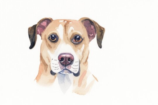 Watercolor image of a dog. Generative AI
