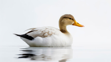 duck on minimalist white background, generative ai