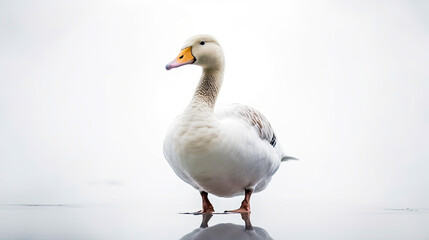 goose on minimalist white background, generative ai