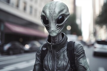 illustration, alien for the street, fantasy, ai generative