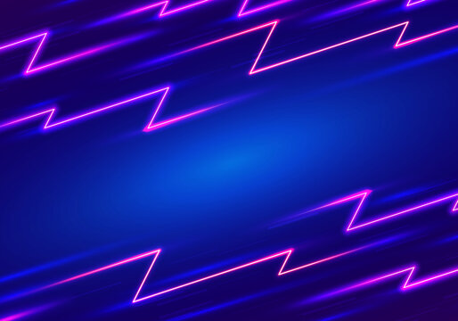 Abstract Neon Lightning Pattern Background