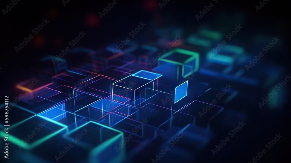 Poster modern abstract digital 3d background. copy space. based on generative ai