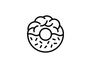 modern brain donut icon logo