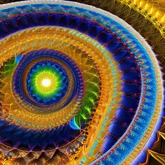Fractal Universe: An abstract representation of the infinite universe, created with intricate fractal patterns and vivid colors4, Generative AI
