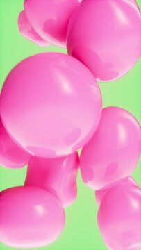 Neon Pink & Green 3D Sphere Softbodies Squeezed