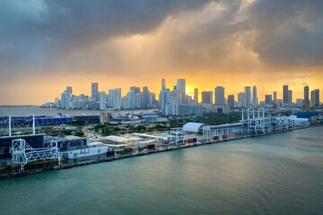 Fototapeta na wymiar Scenic view of Miami skyline, Florida, United States.