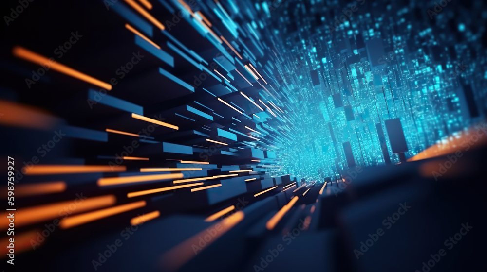 Poster modern abstract digital 3d background. copy space. based on generative ai