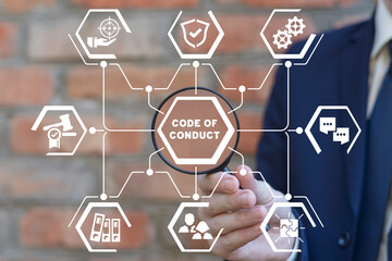 Concept of code of conduct. Ethics and respect in working business collective. Monitoring compliance with the code of conduct.