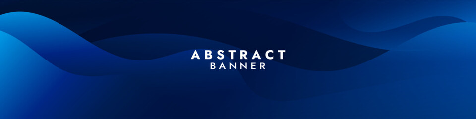 Abstract Blue Fluid Banner Template. Modern background design. gradient color. Dynamic Waves. Liquid shapes composition. Fit for banners