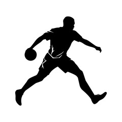 Fototapeta na wymiar running football player silhouette. football player vector illustration. Sports vector.
