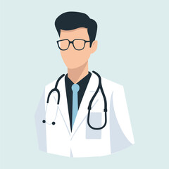 Fototapeta premium doctor with stethoscope vector illustration. flat doctor illustration. Hospital icon. doctor icon.