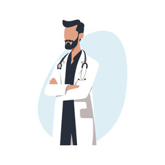 Fototapeta premium doctor with stethoscope vector illustration. flat doctor illustration. Hospital icon. doctor icon.