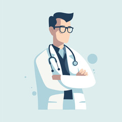 doctor with stethoscope vector illustration. flat doctor illustration. Hospital icon. doctor icon.