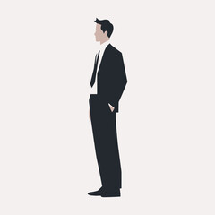 Obraz na płótnie Canvas business man vector illustration. business silhouette. man in suit vector illustration. 