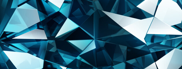 Abstract crystal background in light blue colors with refracting of light and highlights on the facets - obrazy, fototapety, plakaty