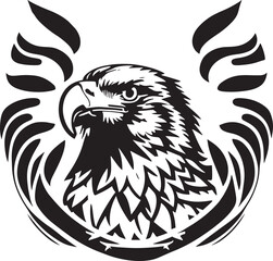 Pretty and powerful eagle emblem art vector 