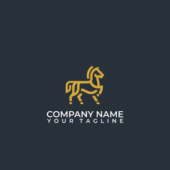 Vector linear icons and logo design elements - Elegant horse vector