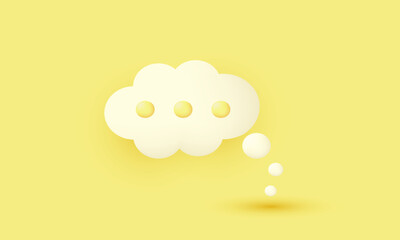 3d realistic speech cloud bubble chat illustration trendy icon modern style object symbols illustration isolated on background