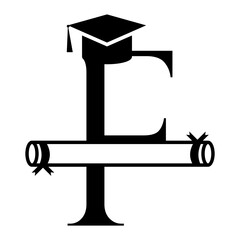 Letter F graduation monogram