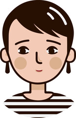 Female Avatar. Woman face colored icon vector illustration