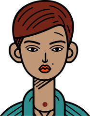 Obraz premium Female Avatar. Woman face colored icon vector illustration