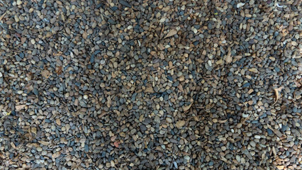 Above view Black and gray of cobblestone. for background and textured.