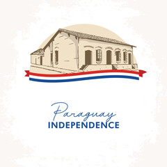 VECTORS. Editable banner for the Paraguay Independence Day, which starts on May 14
