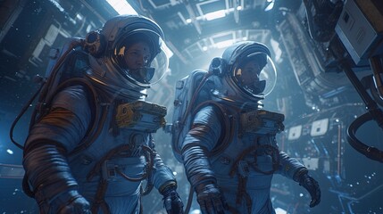 astronaut mythical creatures, digital art illustration, Generative AI