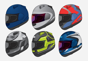 Fototapeta premium Sports racing helmet template vector design