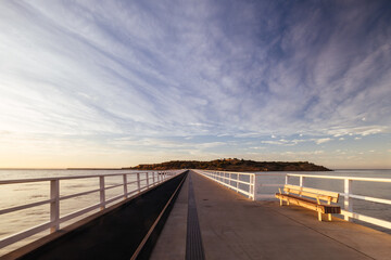 Fototapeta na wymiar Granite Island Causeway in Victor Harbor in Australia
