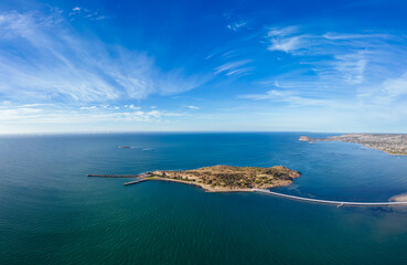 Fototapeta na wymiar Aerial View of Granite Island in Victor Harbor in Australia
