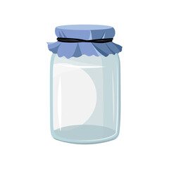 Glass jar for pickled products on a transparent background.