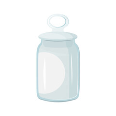 Glass jar for pickled products on a transparent background.