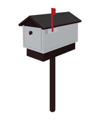 Colorful mailboxe in detailed style.