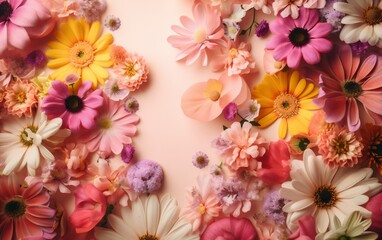 spring floral pastel valentine watercolor peonies flower design background color blossom. Generative AI. Generative AI