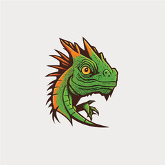 Iguana, simple, cartoon, children book style, comic, flat character, artistic, Illustrator
