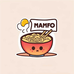 Ramen, simple, cartoon, children book style, comic, flat character, artistic, Illustrator
