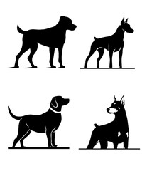 Dog silhouette design dog vector illustration design
